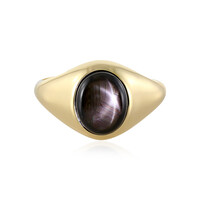 Bague en or et Saphir étoilé noir