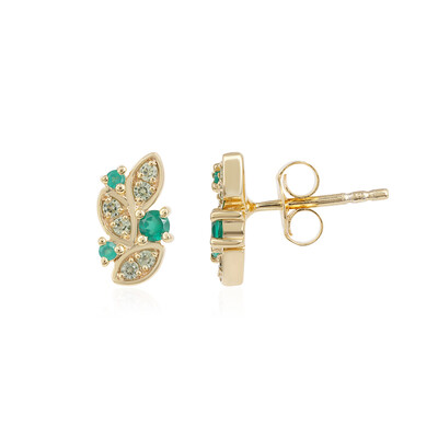 Boucles d'oreilles en argent et Onyx vert
