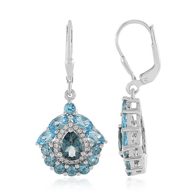 Boucles d'oreilles en argent et Topaze bleu de Londres