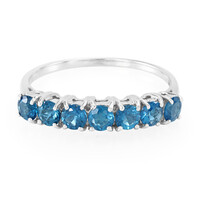 Bague en argent et Apatite bleu roi