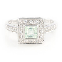 Bague en argent et Tourmaline cuprifère