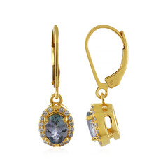 Boucles d'oreilles en argent et Tanzanite non chauffée