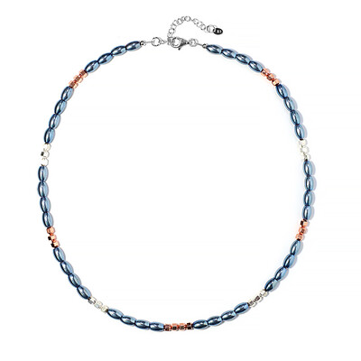 Collier en argent et Hématite bleu royal