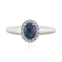 Bague en argent et Saphir étoilé bleu
