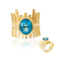 Bague en argent et Topaze de Marambaia (de Melo)