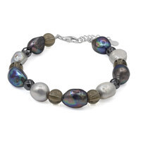 Bracelet en argent et Quartz fumé (TPC)