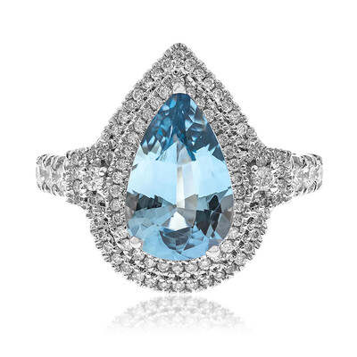 Bague en or et Aigue-Marine du Brésil AAA (CIRARI)