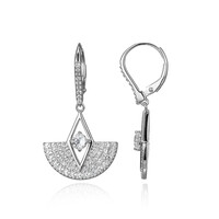 Boucles d'oreilles en argent et Topaze blanche