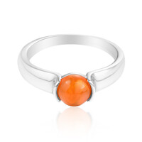 Bague en argent et Opale orange d'Éthiopie