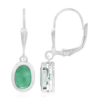 Boucles d'oreilles en argent et Emeraude