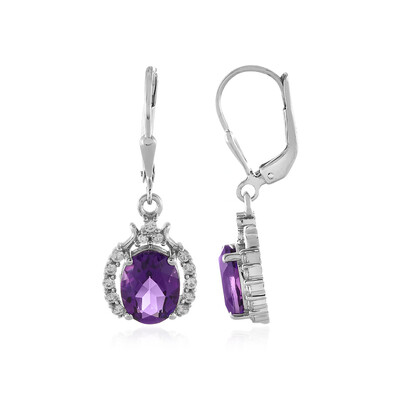 Boucles d'oreilles en argent et Améthyste de Sibérie