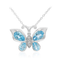 Collier en argent et Topaze bleu Suisse