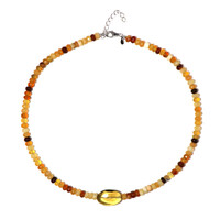 Collier en argent et Quartz miel
