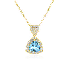 Collier en argent et Topaze bleu Suisse