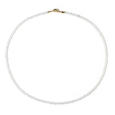 Collier en argent et Pierre de Lune arc-en-ciel