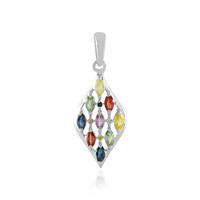 Pendentif en argent et Saphir parme