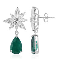 Boucles d'oreilles en argent et Quartz vert forêt