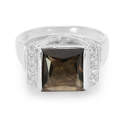 Bague en argent et Quartz fumé