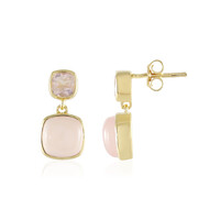Boucles d'oreilles en argent et Calcédoine rose