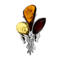 Pendentif en argent et Ambre baltique