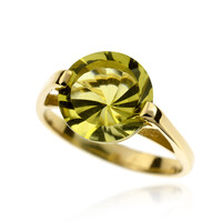 Bague en or et Citrine jaune citron