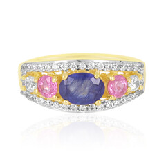 Bague en argent et Saphir bleu de Madagascar