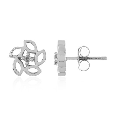 Boucles d'oreilles en argent et Diamant I4 (J)