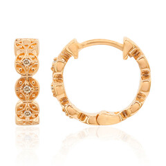Boucles d'oreilles en or et Diamant Rose de France SI