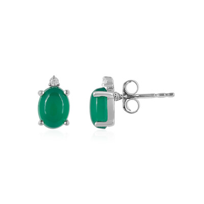 Boucles d'oreilles en argent et Onyx vert