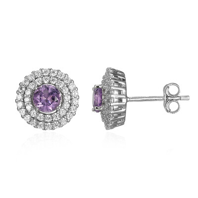Boucles d'oreilles en argent et Améthyste