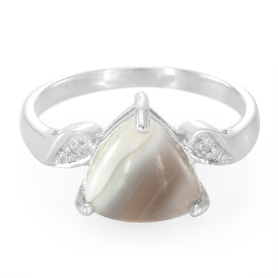 Bague en argent et Agate du Botswana