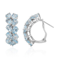 Boucles d'oreilles en argent et Topaze bleu ciel