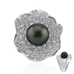 Bague en argent et Perle de culture de Tahiti (TPC)