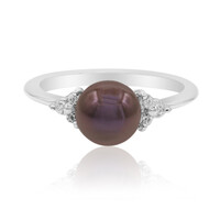 Bague en argent et Perle de culture d'eau douce (TPC)