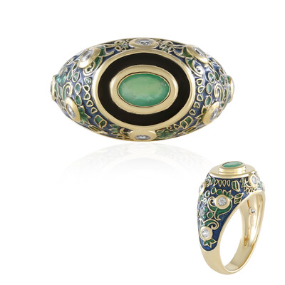 Bague en argent et Emeraude du Brésil (Adela Silber)