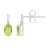 Boucles d'oreilles en argent et Opale verte du Brésil