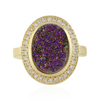 Bague en argent et Agate étincelante rose