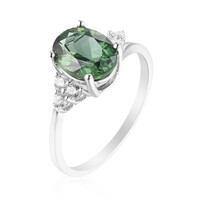 Bague en argent et Apatite chromifère