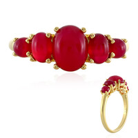 Bague en argent et Calcedoine framboise
