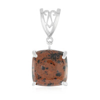 Pendentif en argent et Obsidienne acajou