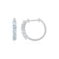 Boucles d'oreilles en argent et Aigue-marine