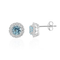 Boucles d'oreilles en argent et Topaze bleu ciel
