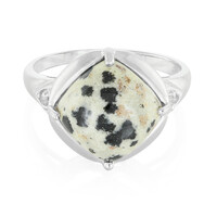 Bague en argent et Jaspe Dalmatien