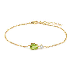 Bracelet en argent et Péridot de Birmanie