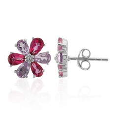 Boucles d'oreilles en argent et Topaze rose
