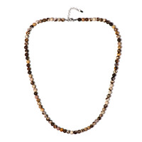 Collier en argent et Jaspe zèbre rouge