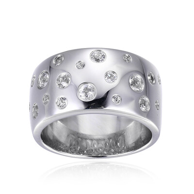 Bague en argent et Topaze blanche