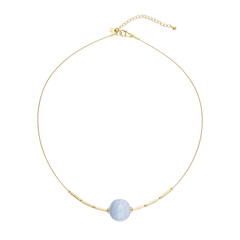 Collier en argent et Agate zonée bleue