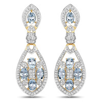 Boucles d'oreilles en or et Aigue-marine (SUHANA)