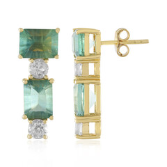 Boucles d'oreilles en argent et Fluorite verte